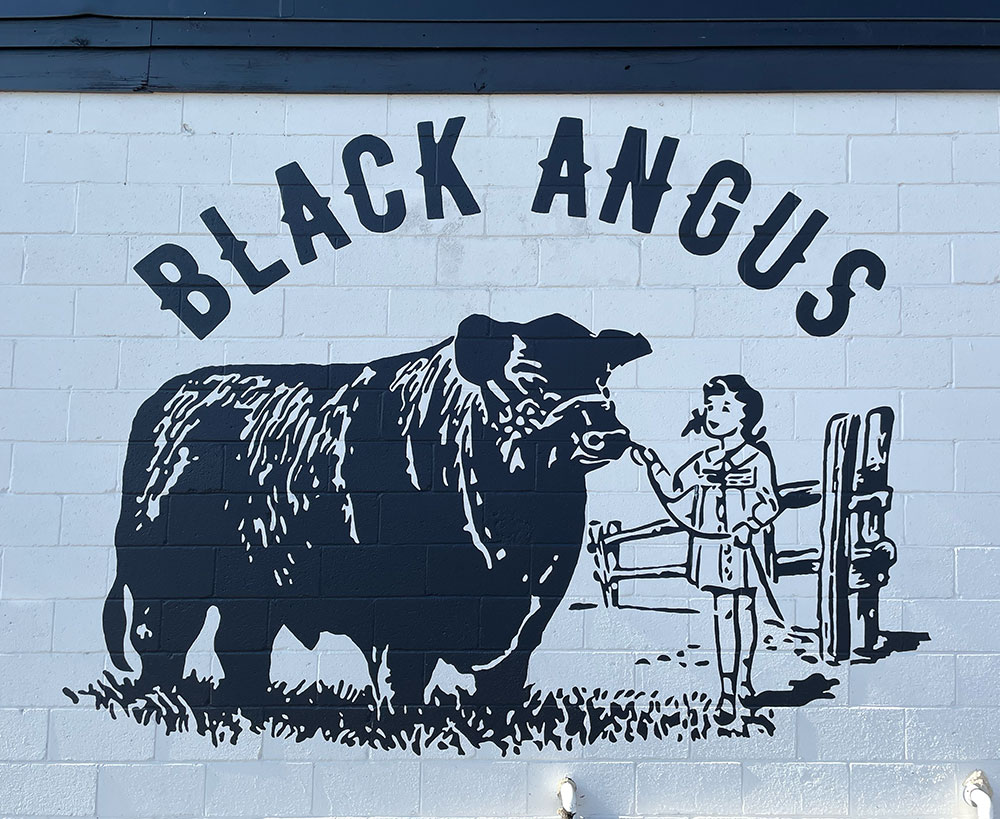 Black Angus Logo Mural